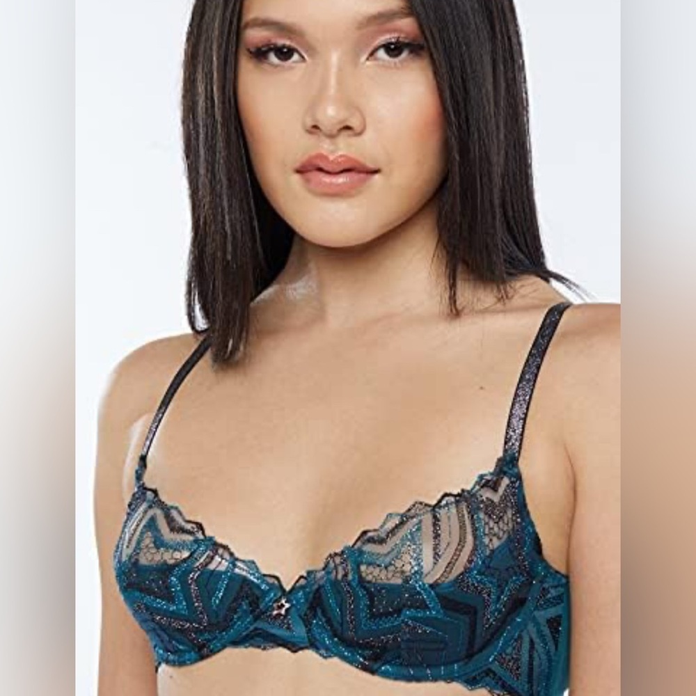 Savage X Fenty Shining Star Embroidered Demi Bra – Size 34D – NWT